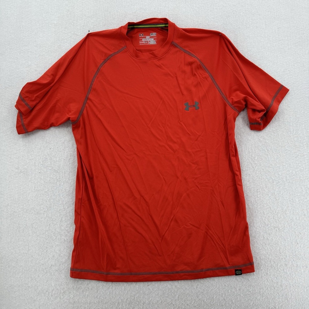 Under Armour Shirt Womens Small Short Sleeve Red Heatgear Lightweight‎ Training